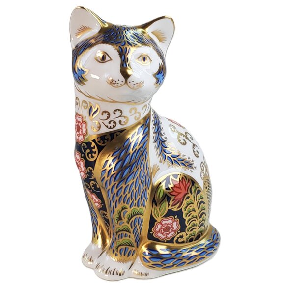 Royal Crown Derby “Fireside Cat” Paperweight Imari Figurine - Picture 10 of 11